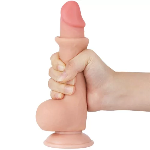 Sliding skin - élethű dildó csúsztatható bőrrel - 19 cm