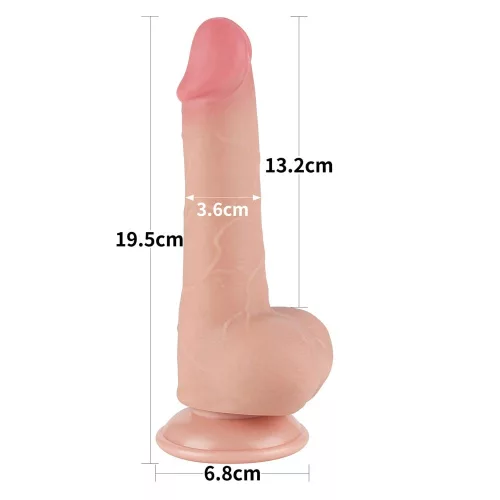 Sliding skin - élethű dildó csúsztatható bőrrel - 19 cm