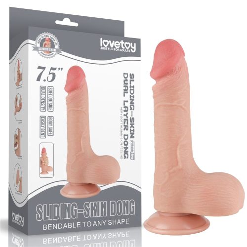 Sliding skin - élethű dildó csúsztatható bőrrel - 20 cm