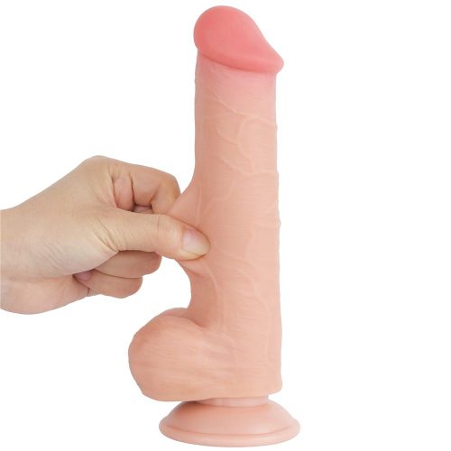 Lovetoy élethű kétrétegű dildó csúszó bőrrel - 21 cm