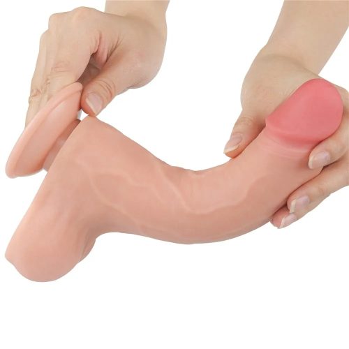 Lovetoy élethű kétrétegű dildó csúszó bőrrel - 22 cm