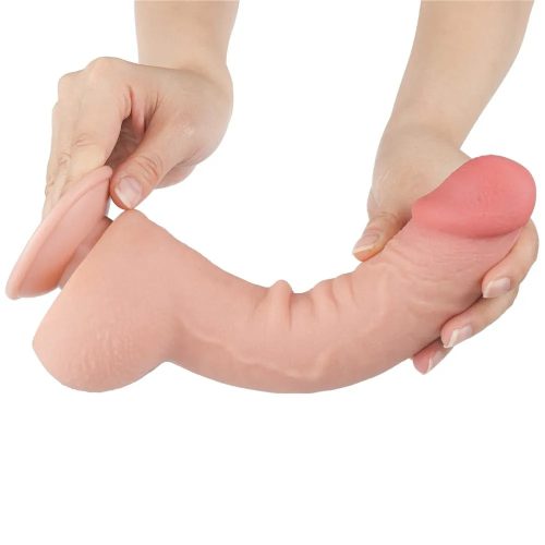 Lovetoy élethű kétrétegű dildó csúszó bőrrel - 24 cm