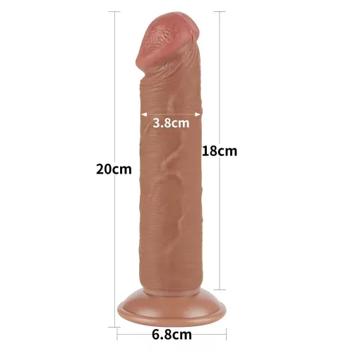 Lovetoy tapadókorongos élethű barna dildó - 20 cm