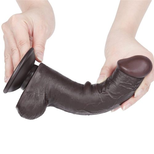 Lovetoy Sliding skin -  fekete dildó csúsztatható bőrrel - 21 cm