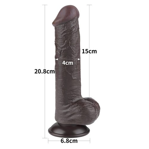 Lovetoy Sliding skin -  fekete dildó csúsztatható bőrrel - 21 cm