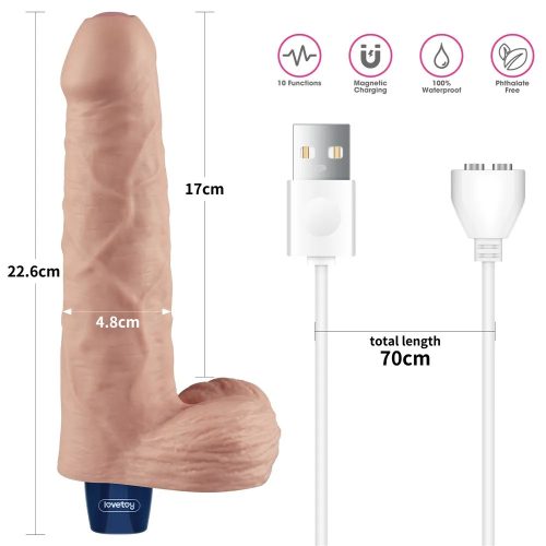 Lovetoy Real Softee élethű herés vibrátor - 23 cm