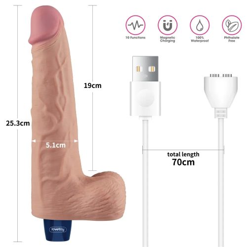 Lovetoy Real Softee élethű herés vibrátor - 25 cm