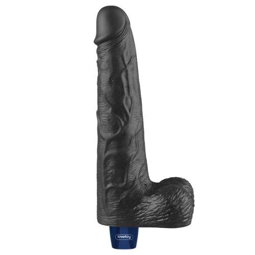 Lovetoy Real Softee élethű fekete herés vibrátor - 25 cm
