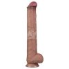 Lovetoy - bőrhatású kétrétegű XXL dildó - 36,5 cm 