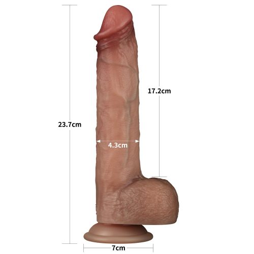 Lovetoy - bőrhatású kétrétegű dildó - 23,7 cm 