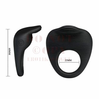 Pretty Love Thimble vibrációs gyűrű - fekete