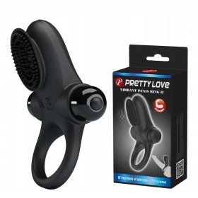 Pretty Love tüskés fekete vibrációs péniszgyűrű