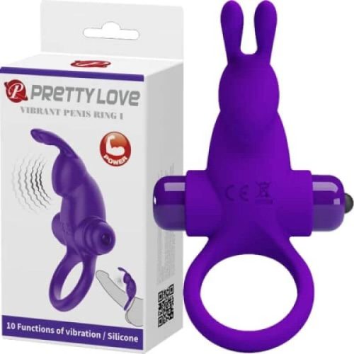 Pretty Love vibrációs nyuszis péniszgyűrű - lila