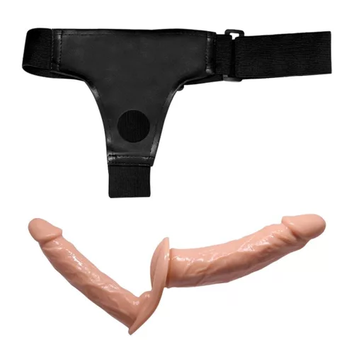 Ultra felcsatolható élethű dupla dildó - 18 cm