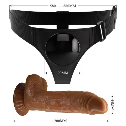Pretty Love Harness - univerzális alsó dildóval - 17 cm