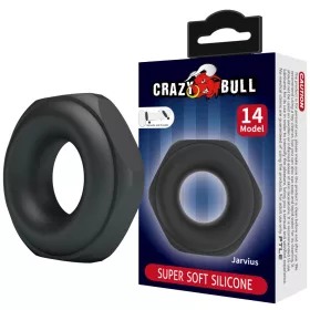 Crazy Bull Jarvius fekete szilikon péniszgyűrű