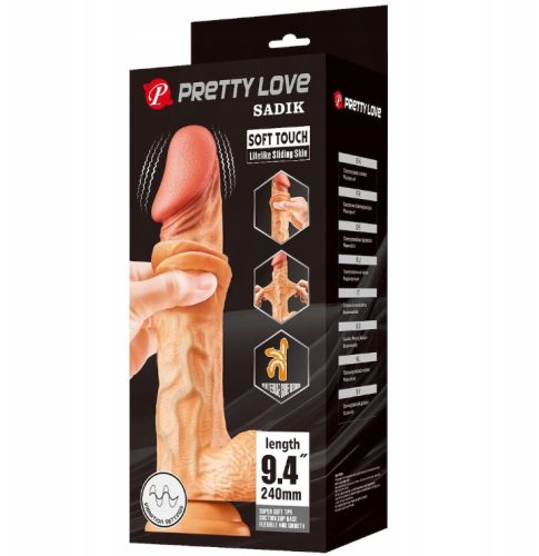 Sliding skin távirányítós vibrátor csúsztatható bőrrel - 24 cm