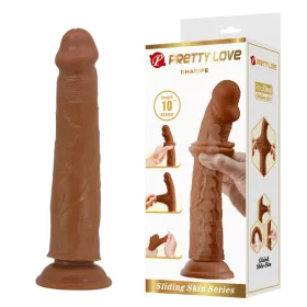   Pretty Love Sharife barna dildó húzogatható bőrrel - 25 cm