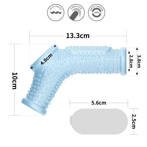 Lovetoy vibrációs  péniszmandzsetta herefogóval- kék