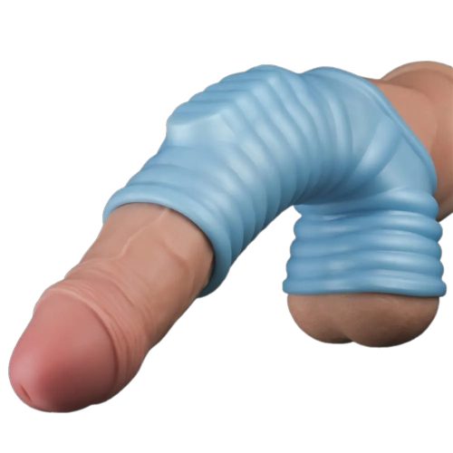 Lovetoy vibrációs bordázott péniszmandzsetta herefogóval