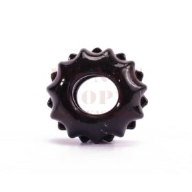 Szuper rugalmas fekete péniszgyűrű- bordázott