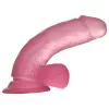 Lovetoy Jelly Studs - pink tapadókorongos dildó - 15cm