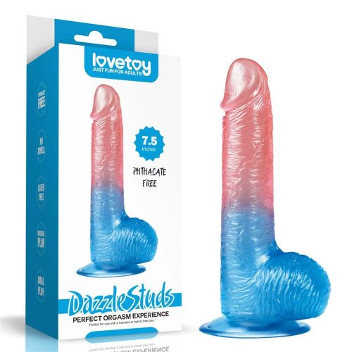 Lovetoy tapadókorongos herés színes dildó -19 cm