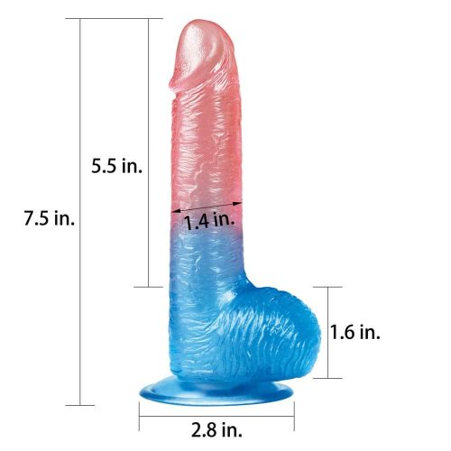 Lovetoy tapadókorongos herés színes dildó -19 cm