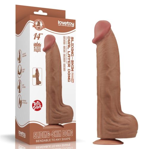 Lovetoy XXL dildó csúsztatható bőrrel  - 36 cm