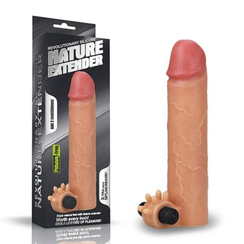 Nature bőrhatású vibrációs péniszköpeny- 19 cm