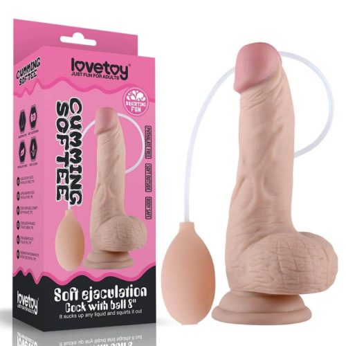 Lovetoy letapasztható spriccelő pumpás dildó - 18 cm