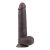 Lovetoy nagy barna dildó herés kivitelben - 23 cm