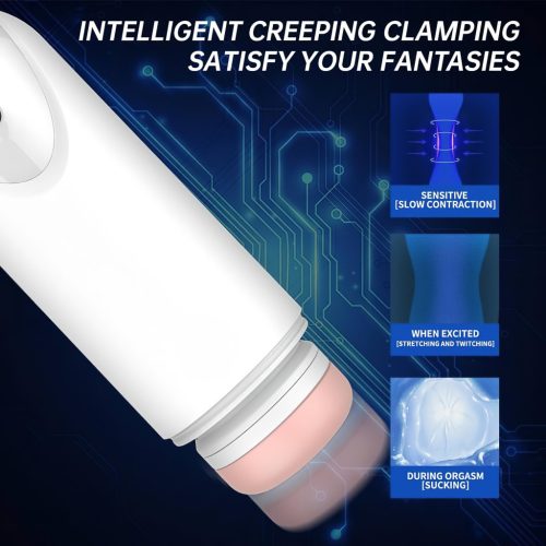 Leopard - fel-le mozgó, vibráló fehér maszturbátor