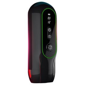 Leopard - vibráló fel-le mozgó fekete maszturbátor Leopard - vibráló fel-le mozgó fekete maszturbátor