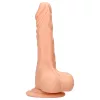 RealRock - tapadókorongos testszínű herés dildó - 17 cm