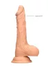 RealRock - tapadókorongos testszínű herés dildó - 17 cm