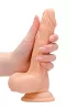 RealRock - tapadókorongos testszínű herés dildó - 17 cm