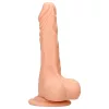 RealRock - tapadókorongos testszínű herés dildó - 21 cm