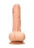 RealRock - tapadókorongos testszínű herés dildó - 21 cm