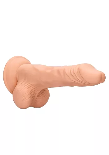 RealRock - tapadókorongos testszínű herés dildó - 21 cm