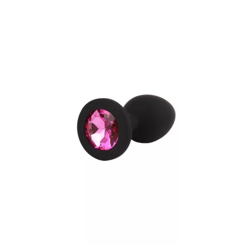 Chisa szilikon análdugó pink kővel - kis méret