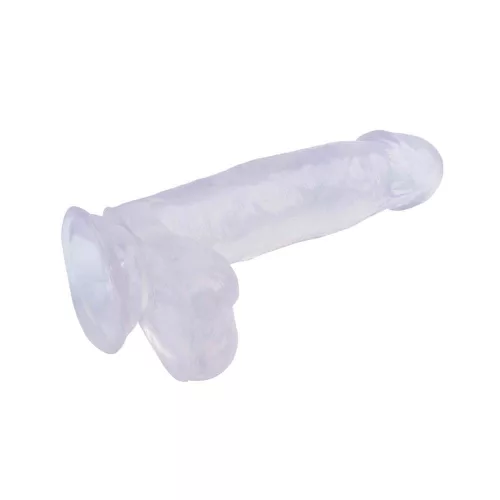 Hi- Rubber letapasztható áttetsző dildó - 17 cm