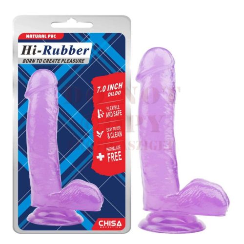 Hi- Rubber letapasztható rugalmas lila dildó - közepes