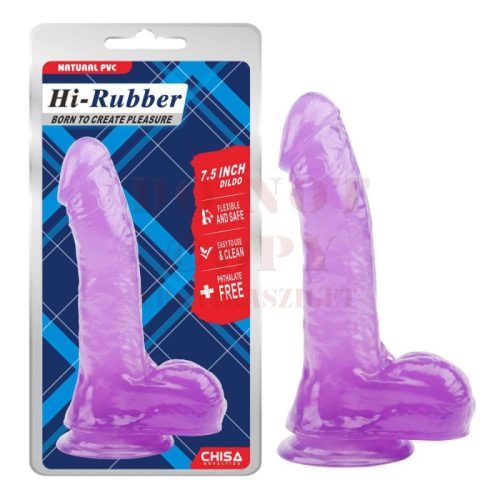 Hi- Rubber letapasztható rugalmas lila dildó - vastag