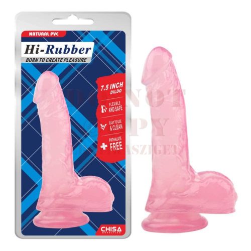 Hi- Rubber letapasztható rugalmas pink dildó - vastag