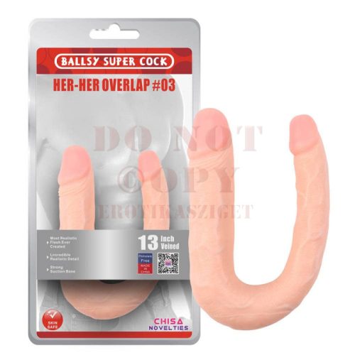 Élethű kétvégű pénisz dildó - keskeny
