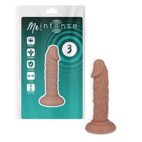 Intense bőrhatású letapasztható dildó - 16,5 cm