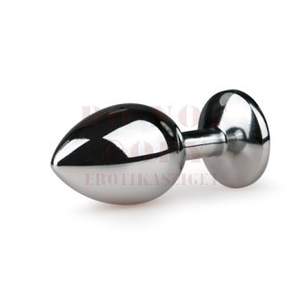 Exkluzív fémdobozos análkúp piros kővel - közepes