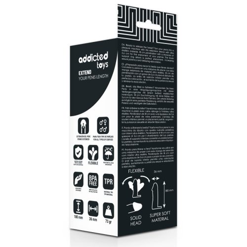 Addicted péniszvastagító köpeny heregyűrűvel - 18 cm