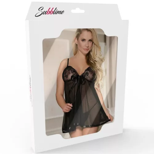 Subblime babydoll tangával , csipkés mellésszel -L/XL